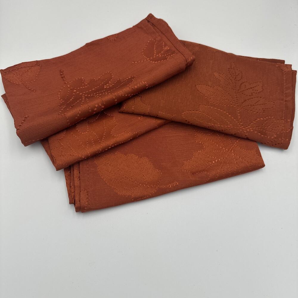 Set of 4‎ Harvest Leaves Fall Thanksgiving Cloth Napkins Washable 17" Square